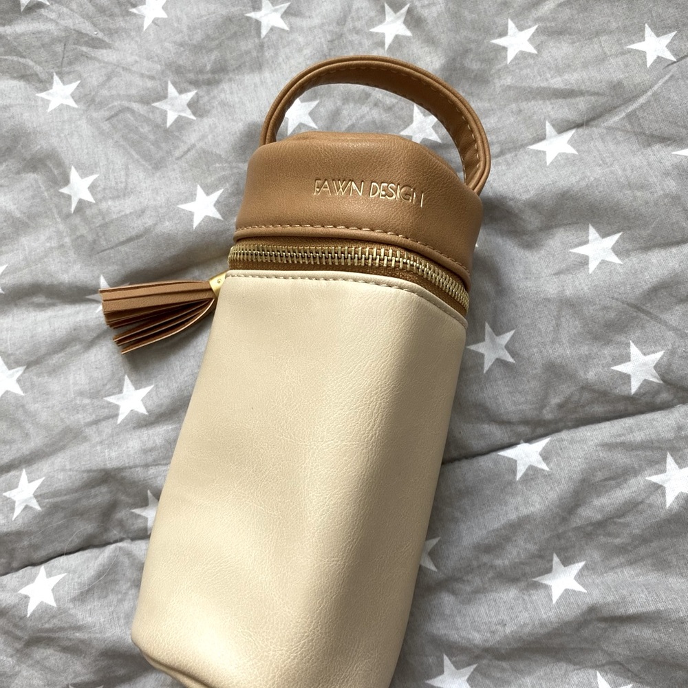 New. Multicolor Fawn Design insulated bottle bag.